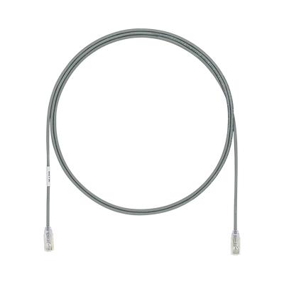 Cable de Parcheo UTP Cat6A, CM/LSZH, Diámetro Reducido (28AWG), Color Gris, 2.13 Metros (7 Pies)