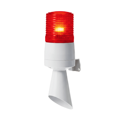 Luz LED con patrones de destello fijo y destellante con buzzer incorporado de alto volumen Máx. 95 dB color Rojo 24 VCD