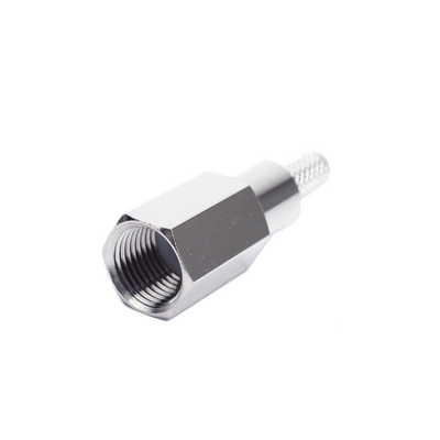 Conector FME Macho de anillo plegable para cable RG-58/U, Niquel/ Oro/ Teflón.