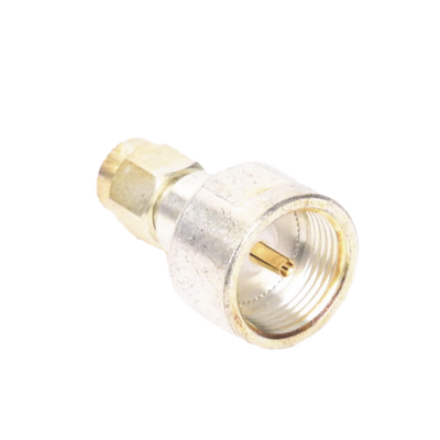Adaptador UNIDAPT Hembra a SMA Macho, Plata / Oro / Teflón.
