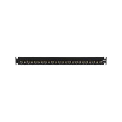 Patch Panel Ultramax. UTP, Precargado con Jacks Cat5e, 24 Puertos, Plano, 1U