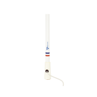 Antena Marina VHF / Fibra de Vidrio / 156-163 MHz / 6.5 dBi / Cable 10 m (32.8 ft) / PL-259 / Exterior IP67