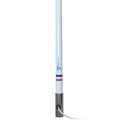 Antena Marina VHF / Fibra de Vidrio / Base Acero Inoxidable / 156-163 MHz / 6 dBi / Cable 10 m (32.8 ft) / PL-259 / Exterior