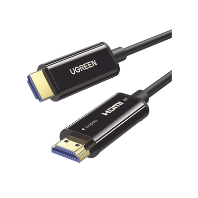 Cable HDMI de 10 Metros (32.81 Pies) por Fibra Óptica 8K@60Hz / Fibra de 4 Núcleos + Cobre Estañado de 7 Núcleos / Compatible con HDMI 2.1 / Alta Velocidad 18 Gbps / 3D / HDR / Caja de Aleación Zinc / Premium