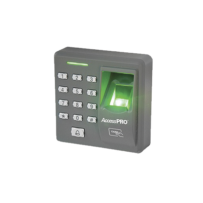 Lector de huella y proximidad con teclado autónomo, 500 huellas/500 tarjetas/8 passwords