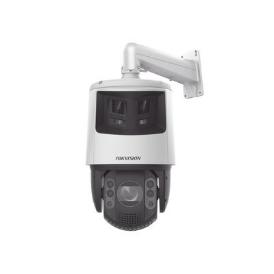 [TandemVu] PTZ IP 4 Megapixel con Cámara Panoramica 6 Megapixel / 25X Zoom / 200 mts IR / 30 mts Luz Blanca / ACUSENSE / IP66 / Alerta Audible y Luz Estroboscopica / Autoseguimiento / Hi-PoE / Alarmas I/O / Ultra Baja Iluminación / Micro SD