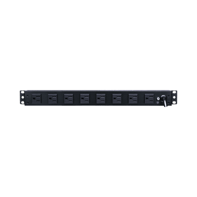 PDU Básico de Montaje en Rack, Con 10 Salidas NEMA 5-15R y Protección Contra Sobretensiones,  Enchufe de Entrada NEMA 5-15P, de 19in, 1UR, 15 Amp, 120 Vca 