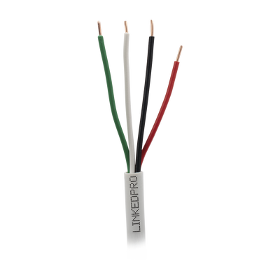 [LP418W/1000] Cable de 305 Metros (1000 Pies): 4 x 18 AWG, Color Blanco, CM, Para Sistemas de Seguridad y Alarmas