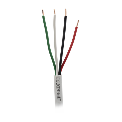 [LP224W/1000] Bobina de Cable 305 Metros (1000 Pies): 4 x 22 AWG, Color Blanco, CM, Para Sistemas de Seguridad y Alarmas