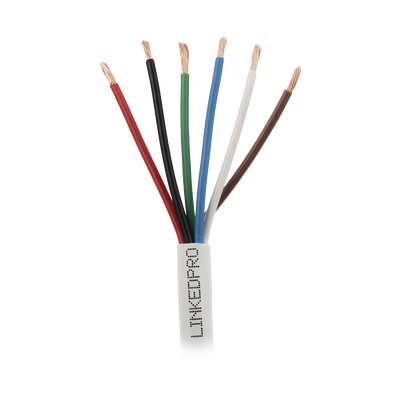 [LP618W/1000] Bobina de Cable 305 Metros (1000 Pies): 6 x 18 AWG, Color Blanco, CMR, Para Sistemas de Seguridad y Alarmas