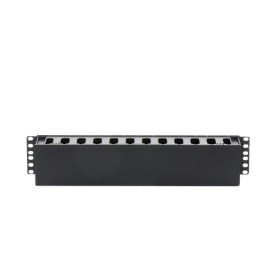 [LP-ORG-02] Organizador de Cables Horizontal de 2U para Rack de 19", Fabricado en Polímero Resistente a Deformaciones y Rayones