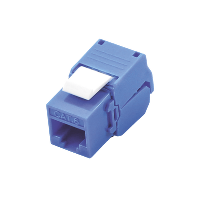 [LP-KJ-610-TTBU] Módulo Jack Keystone Cat6 (Toolless), con Terminación en Ángulo 180 Grados Color Azul, Compatible con Faceplate y Patchpanel Linkedpro