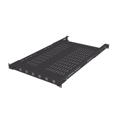 [LPRVSH49-961U] Charola Ventilada para Soportar Equipos en Rack, Profundidad Ajustable de 495 a 965 mm, 1U, Color Negro