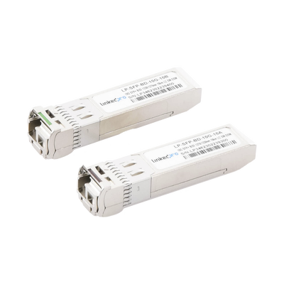 [LP-SFP-BD-10G-10] Transceptores Ópticos Bidireccionales SFP+ (Mini-Gbic) / Monomodo 1270 & 1330 nm / 10 Gbps / 10GBASE-BX / Conector LC/UPC Simplex / DDM / Hasta 10 km / 2 Piezas 