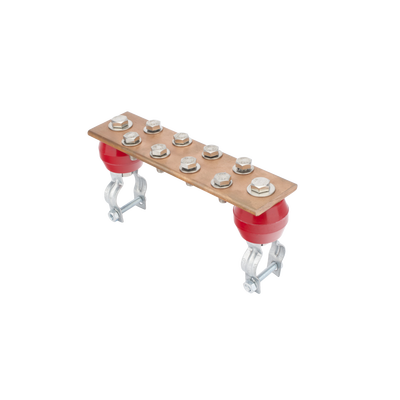 [LP-BU-TZ] Barra Unión Torre 1000A / Cobre 100% / Compatible STZ30-45 / Aisladores Rojos / EIA-TIA-BICSI / TMGB-TGB