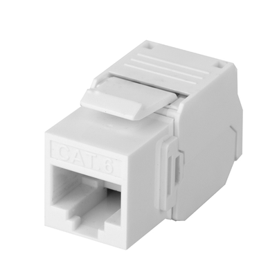 [LP-KJ-610-TTWH] Módulo Jack Keystone Cat6 (Toolless), con Terminación en Ángulo 180 - Color Blanco, Compatible con Faceplate y Patchpanel Linkedpro