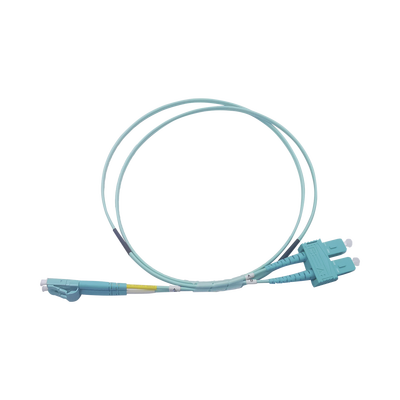 [LP-FOM3-LCSC-R02] Jumper de Fibra Óptica Multimodo OM3 50/125 LC-SC OFNR (Riser), 2.0 mm, Dúplex, Aqua, 2 Metros (6.56 Pies)