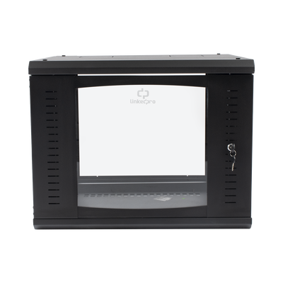 [SR-1909-GAP-V4] Gabinete Abatible de Pared (Con Marco Trasero) con Rack 19" de 9 Unidades. Ventana de Cristal Templado.