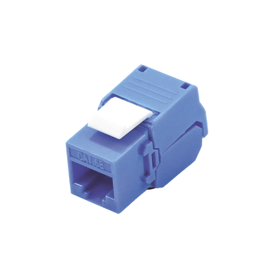 [LP-KJ-516-TTBU] Módulo Jack Keystone Cat5e (Toolless), con Terminación en Ángulo 180 - Color Azul, Compatible con Faceplate y Patchpanel Linkedpro