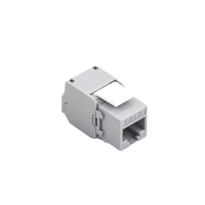 [LP-KJ-610-TTGY] Módulo Jack Keystone Cat6 (Toolless), con Terminación en Ángulo 180 Grados Color Gris, Compatible con Faceplate y Patchpanel Linkedpro