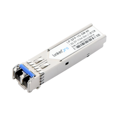 [LP-SFP-1G-SM-60] Transceptor Óptico SFP (Mini-Gbic) / Monomodo 1310 nm / 1.25 Gbps / 1000BASE-EX / Conectores LC/UPC Dúplex / DDM / Hasta 60 km 