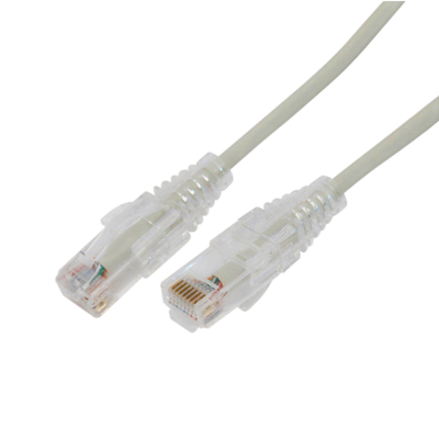 [LP-UT6A-05-GY28] Cable de Parcheo Slim UTP Cat6A - 0.5 Metros (1.64 Pies) Gris, Diámetro Reducido (28 AWG)