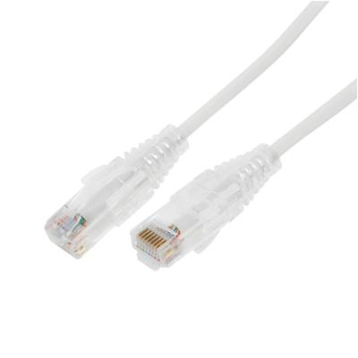 [LP-UT6A-200-WH28] Cable de Parcheo Slim UTP Cat6A - 2 Metros (6.56 Pies) Blanco, Diámetro Reducido (28 AWG)
