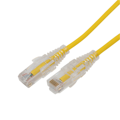 [LP-UT6A-200-YE28] Cable de Parcheo Slim UTP Cat6A - 2 Metros (6.56 Pies) Amarillo, Diámetro Reducido (28 AWG)