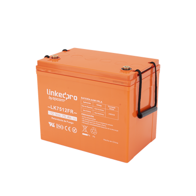 [LK7512FR] Batería 12 V / 75 Ah / UL / Tecnología AGM-VRLA / Vida útil promedio de 5 años / Retardo a la flama / Para uso en equipo electrónico, Alarmas de Intrusión / Incendio/ Control de acceso / Video Vigilancia / Termina
