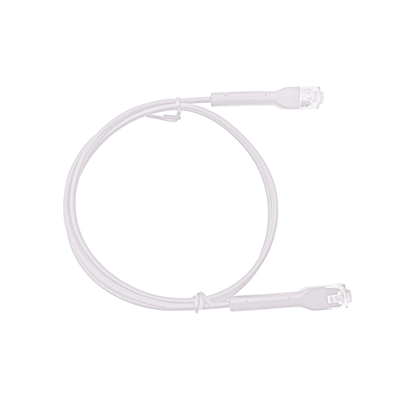[LP-PSLIM-018WH] Mini Patch Cord Cat6 Ultra Slim 18 cm (7.09 Pulgadas) Blanco ? Ahorra Espacio sin Organizadores, con Bota Flexible