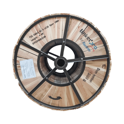 [GYFC8Y06CS100/4KM] Carrete de 4 Kilómetros de Fibra Óptica Aérea Figura 8 G.652D, Monomodo de 6 Hilos, Exterior, Span 100, Loose Tube