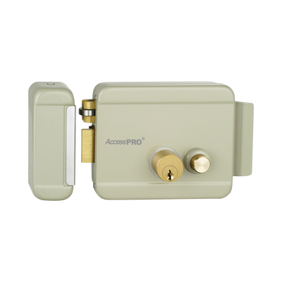 [ACCESSRIMBL] Cerradura Eléctrica con Botón de Salida / Incluye Llave  / Exterior / Izquierda