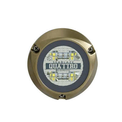 [101510] Luz led marina sumergible SeaBlaze Quattro, emite luz multicolor de 2000 lúmenes, fabricada en bronce naval con grado de protección IP68.