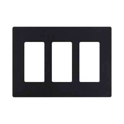 [SC-3-MN] Tapa Color Blanco Negro Satin para interruptor o dimmer Lutron, 3 gang, limpio y moderno