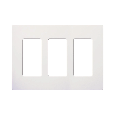 [SC-3-SW] Tapa Color Blanco Snow para interruptor o dimmer Lutron, 3 gang, limpio y moderno