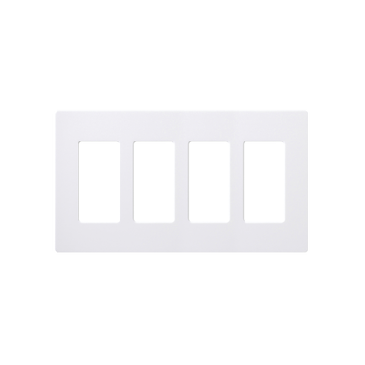 [CW4WH] Placa de pared 4 espacios, color blanco, para atenuador (dimmer), switch ó control remoto PICO inalámbrico