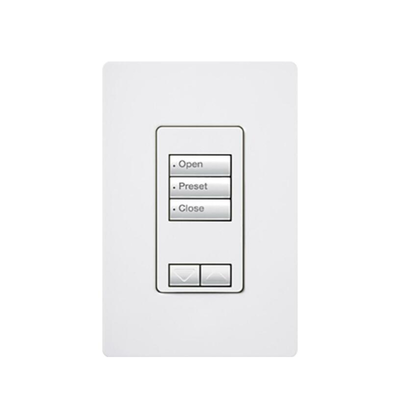 [RRDW3BRLWH] Teclado seetouch 3 botones, 2 botones subir/bajar, programe escenas diferentes en cada botón.