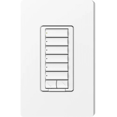 [RRDW6BRLTP] Teclado de Pared RadioRA 2 / Control de Luces y Cortinas / Botones Retroiluminados / Compatible con RF e IR / Configuración Flexible / Montaje en Pared / Diseño Elegante