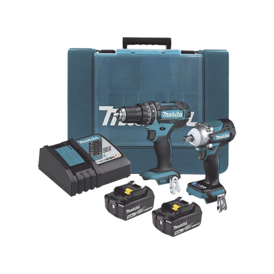 [DLX2500T] Kit de Rotomartillo Atornillador DHP482 + Atornillador de Impacto DTW301, incluye 2 Baterías BL1850B, 1 Cargador DC18SD y Maletín Plastico