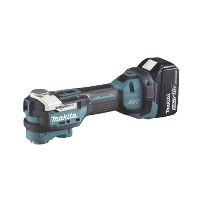[DTM-52-RTJX1] Multiherramienta Oscilante Inalámbrica de 18V, incluye 2 Baterías  BL1850B de 5.0 A, Cargador DC18RC, Accesorios y Estuche Makpac
