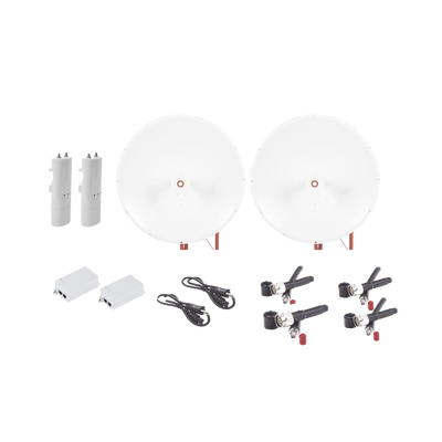 [C5C-TXP34-KIT] Kit completo de radio C5C con Antena TXP4865D34DP de 34 dBi, Frecuencia (4.9-6.5 GHz), para hasta 65 km, PoE, cable de alimentación y Jumpers Incluidos