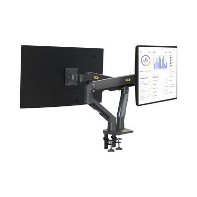 [G65-NB] Montaje de Escritorio articulado para 2 monitores de 27-34" /  Soporta hasta 16 kg  por brazo/ Vesa 75 x 75 / 100 x 100 / Acero / Giro: 360°