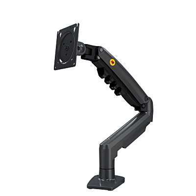 [F80NB] Brazo Ajustable para Monitor Ergonómico / Compatible con Monitores de 17" - 30" / Capacidad de Peso hasta 9 kg / Rotación 360° / Inclinación +85° a  -30° / Giro 180° / Ajuste de Resorte de Gas / Color Gris