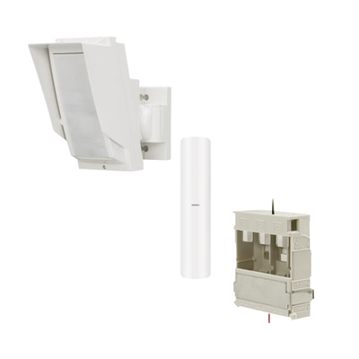 [HX80NRAMWHKV] Detector de Movimiento PIR Antimascara Tipo cortina / 100% Exterior /  Inalámbrico / Hasta 24 metros / Incluye transmisor DS-PDMC-EG2-WB(B) para paneles AXPRO