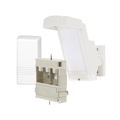 [HX40-RAM-WH] Detector de Movimiento PIR Antimascara / 100% Exterior /  Inalámbrico / Hasta 12 metros a 85°; de cobertura/ Instalación a 3 metros / Incluye transmisor 5816 para paneles Honeywell