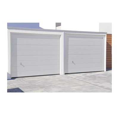 [GARAGE-87] Puerta de Garage de Alta Calidad / Linea Central / Color Blanco 8X7 pies,  AISLADA, Estilo Americana.