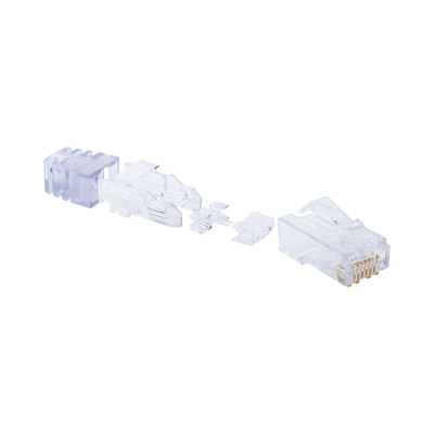 [SP688-C] Plug RJ45 Cat6 de 5 Piezas, Para Cable UTP de Calibre 23-24 AWG, Chapado en Oro de 50 Micras, Paquete de 100 Piezas