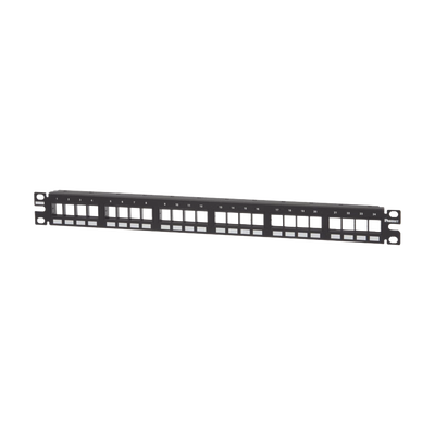 [NKPP24FMY] Panel de Parcheo Modular Keystone (Sin Conectores), Numerado y Espacio para Etiquetas, de 24 Puertos, 1UR