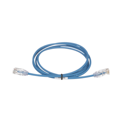 [UTP28SP3BU] Cable de Parcheo TX6, UTP Cat6, Diámetro Reducido (28AWG), Color Azul, 0.91 metros (3 pies)