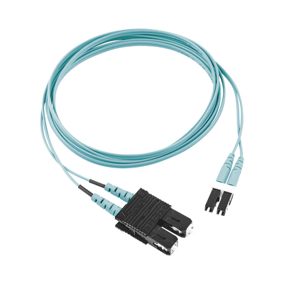 [FX2ERLNSNSNM002] Jumper de Fibra Optica Multimodo 50/125 OM3, LC-SC Duplex, OFNR (Riser), Color Aqua, 2 Metros (6.56 Pies)